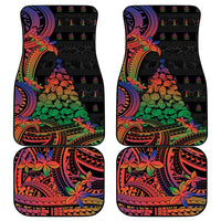 New Caledonia Christmas Car Mats Seashell Xmas Tree Tribal Waves - Polynesian Pride