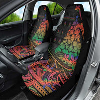 New Caledonia Christmas Car Seat Cover Seashell Xmas Tree Tribal Waves - Polynesian Pride