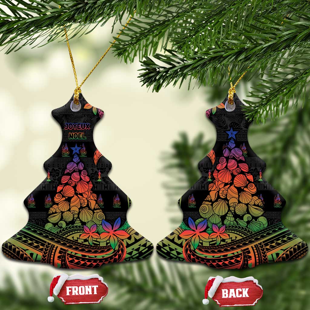 New Caledonia Christmas Ceramic Ornament Seashell Xmas Tree Tribal Waves - Polynesian Pride