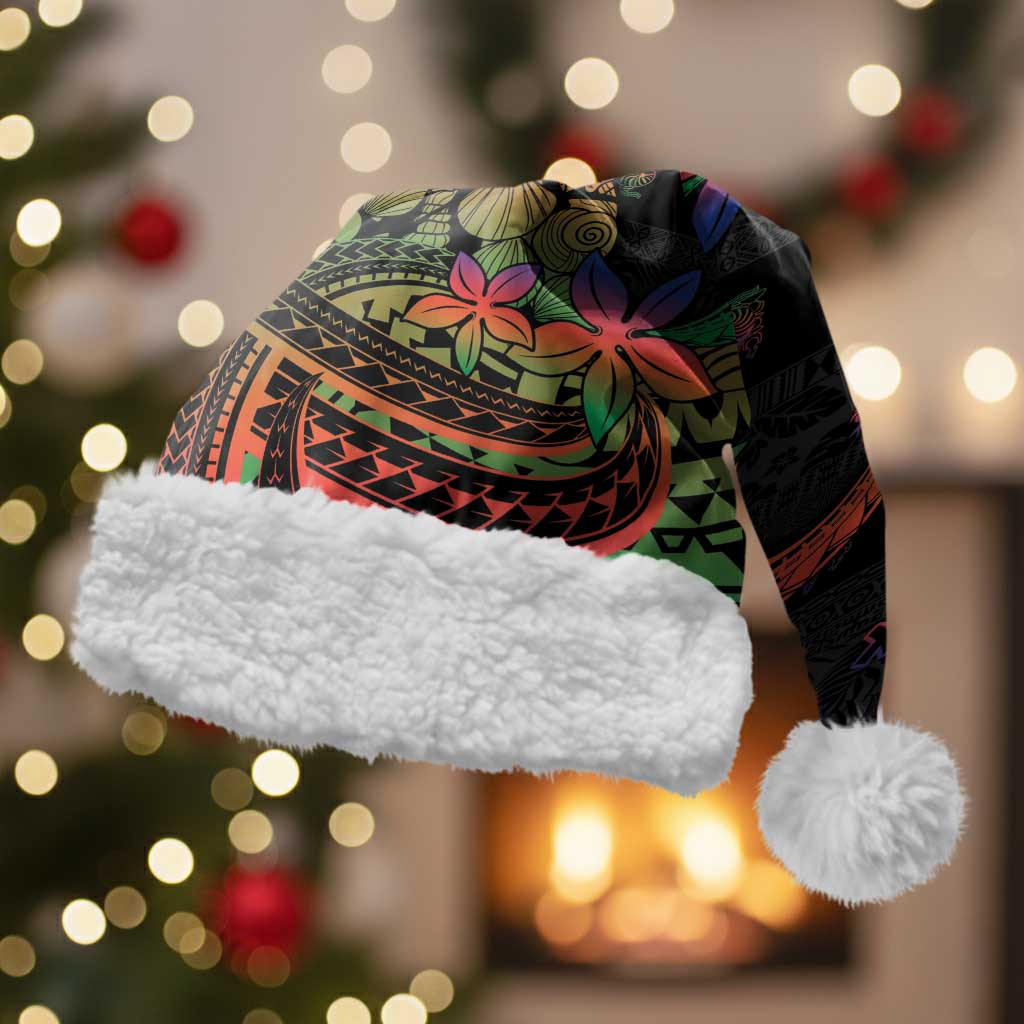New Caledonia Christmas Santa Hat Seashell Xmas Tree Tribal Waves - Polynesian Pride