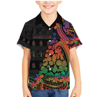 New Caledonia Christmas Family Matching Mermaid Dress and Hawaiian Shirt Seashell Xmas Tree Tribal Waves - Polynesian Pride
