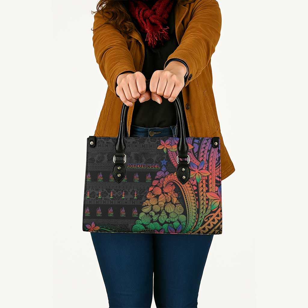 New Caledonia Christmas Leather Bag Seashell Xmas Tree Tribal Waves DT05 - Polynesian Pride