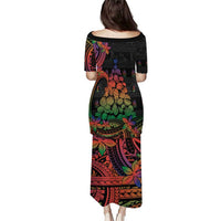 New Caledonia Christmas Puletasi Seashell Xmas Tree Tribal Waves - Polynesian Pride