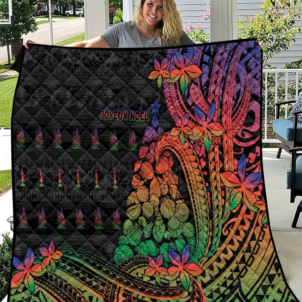 New Caledonia Christmas Quilt Seashell Xmas Tree Tribal Waves - Polynesian Pride
