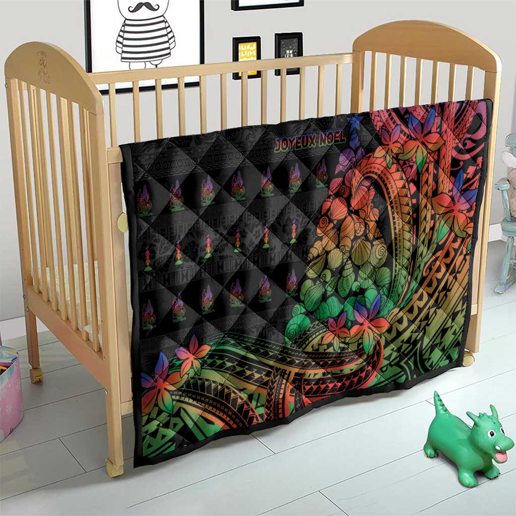 New Caledonia Christmas Quilt Seashell Xmas Tree Tribal Waves - Polynesian Pride