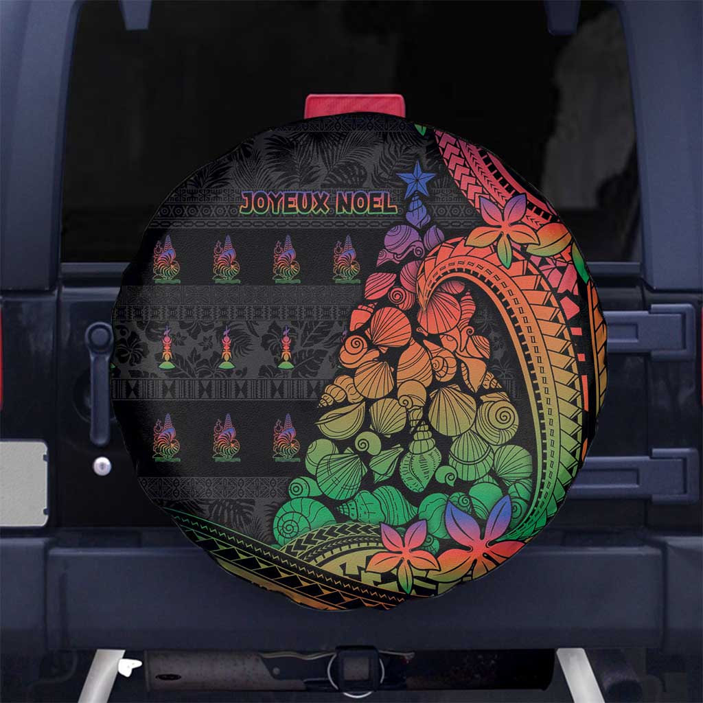 New Caledonia Christmas Spare Tire Cover Seashell Xmas Tree Tribal Waves - Polynesian Pride
