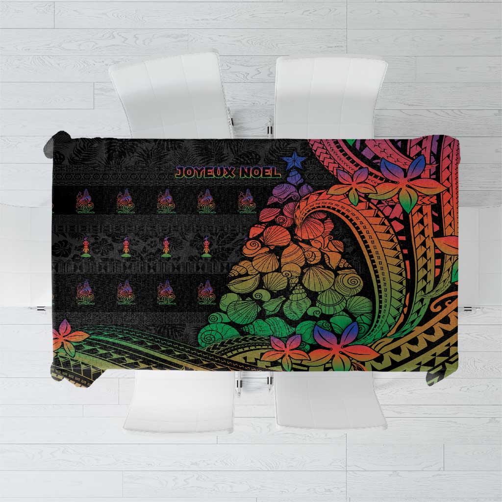 New Caledonia Christmas Tablecloth Seashell Xmas Tree Tribal Waves - Polynesian Pride