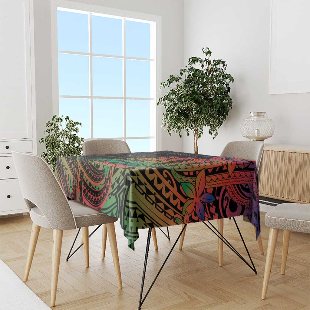 New Caledonia Christmas Tablecloth Seashell Xmas Tree Tribal Waves - Polynesian Pride