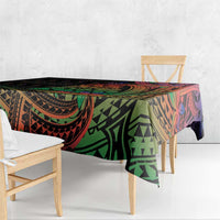 New Caledonia Christmas Tablecloth Seashell Xmas Tree Tribal Waves - Polynesian Pride