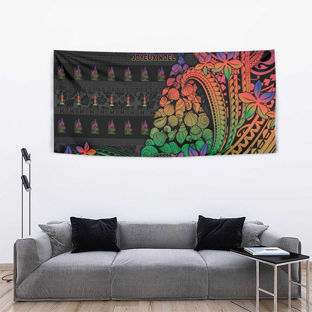 New Caledonia Christmas Tapestry Seashell Xmas Tree Tribal Waves - Polynesian Pride