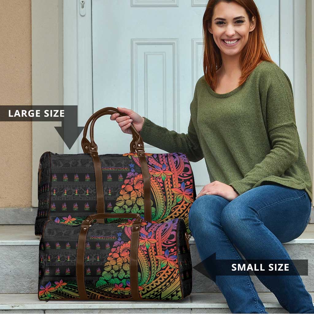 New Caledonia Christmas Travel Bag Seashell Xmas Tree Tribal Waves - Polynesian Pride