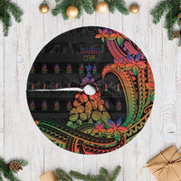 New Caledonia Christmas Tree Skirt Seashell Xmas Tree Tribal Waves - Polynesian Pride