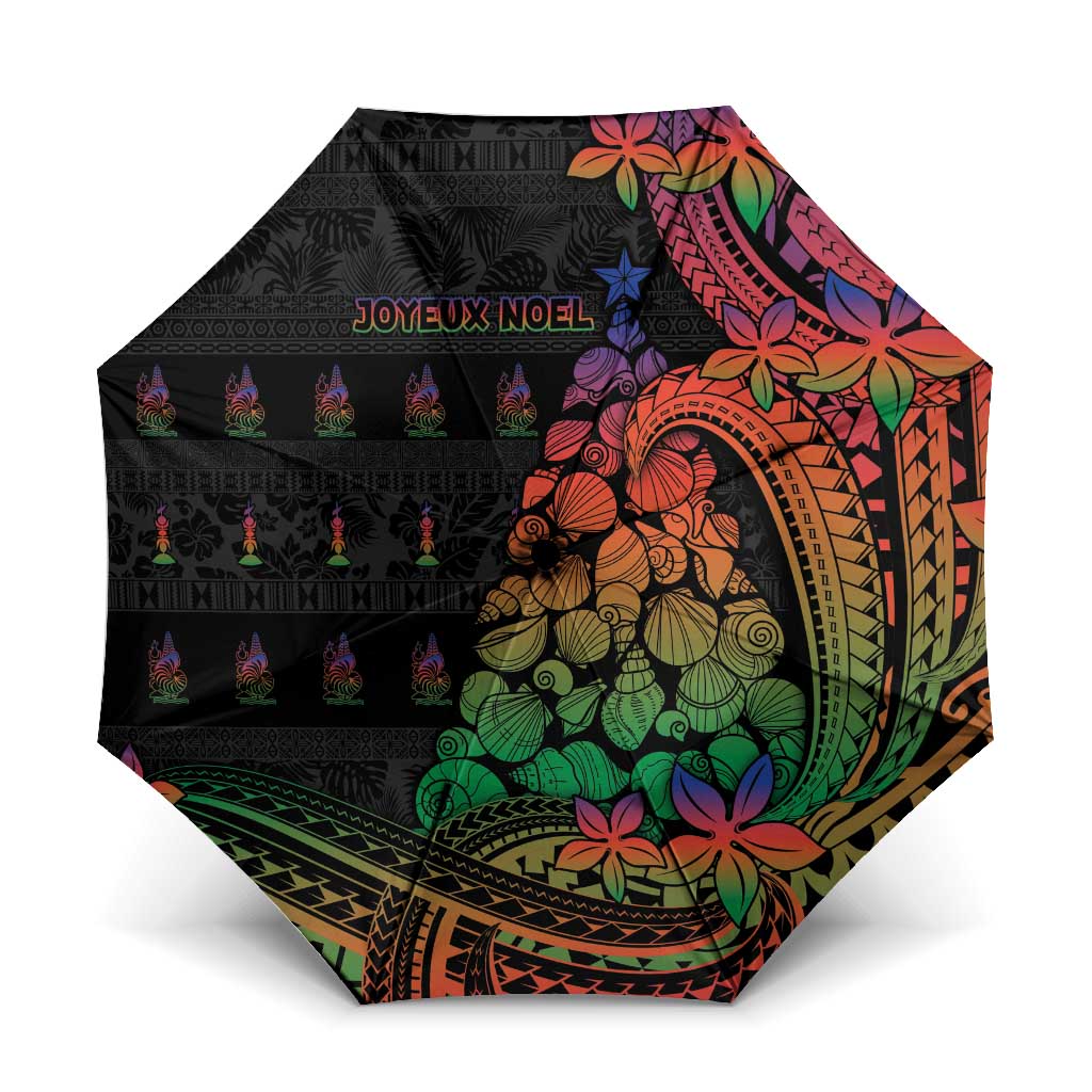 New Caledonia Christmas Umbrella Seashell Xmas Tree Tribal Waves - Polynesian Pride