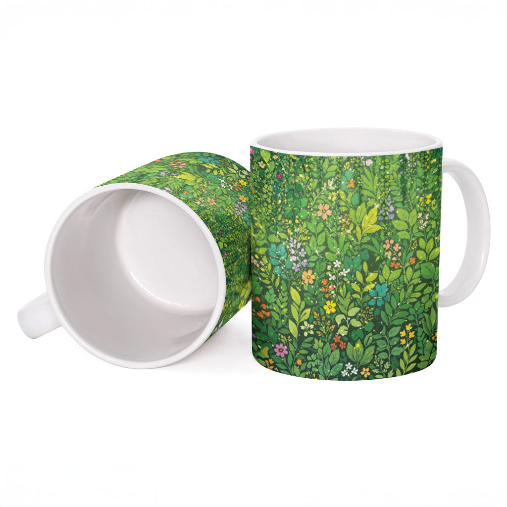 Polynesia Mother Nature Ceramic Mug Glowing Heart Spiral Tropical Vine Floral DT05 - Polynesian Pride