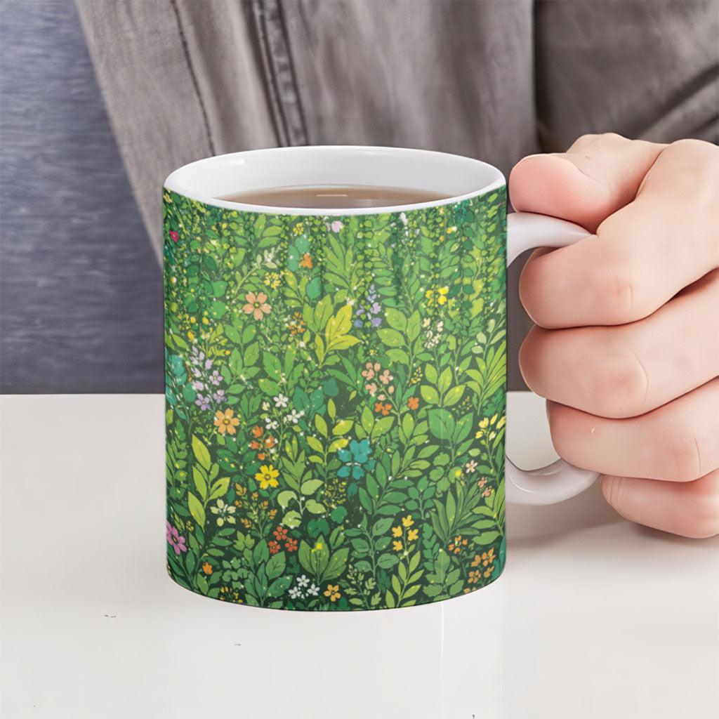 Polynesia Mother Nature Ceramic Mug Glowing Heart Spiral Tropical Vine Floral DT05 - Polynesian Pride