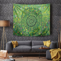 Polynesia Mother Nature Tapestry Glowing Heart Spiral Tropical Vine Floral DT05 Green - Polynesian Pride