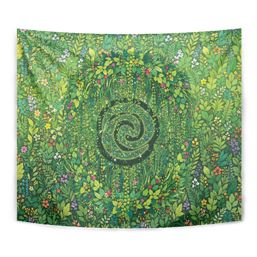 Polynesia Mother Nature Tapestry Glowing Heart Spiral Tropical Vine Floral DT05 - Polynesian Pride