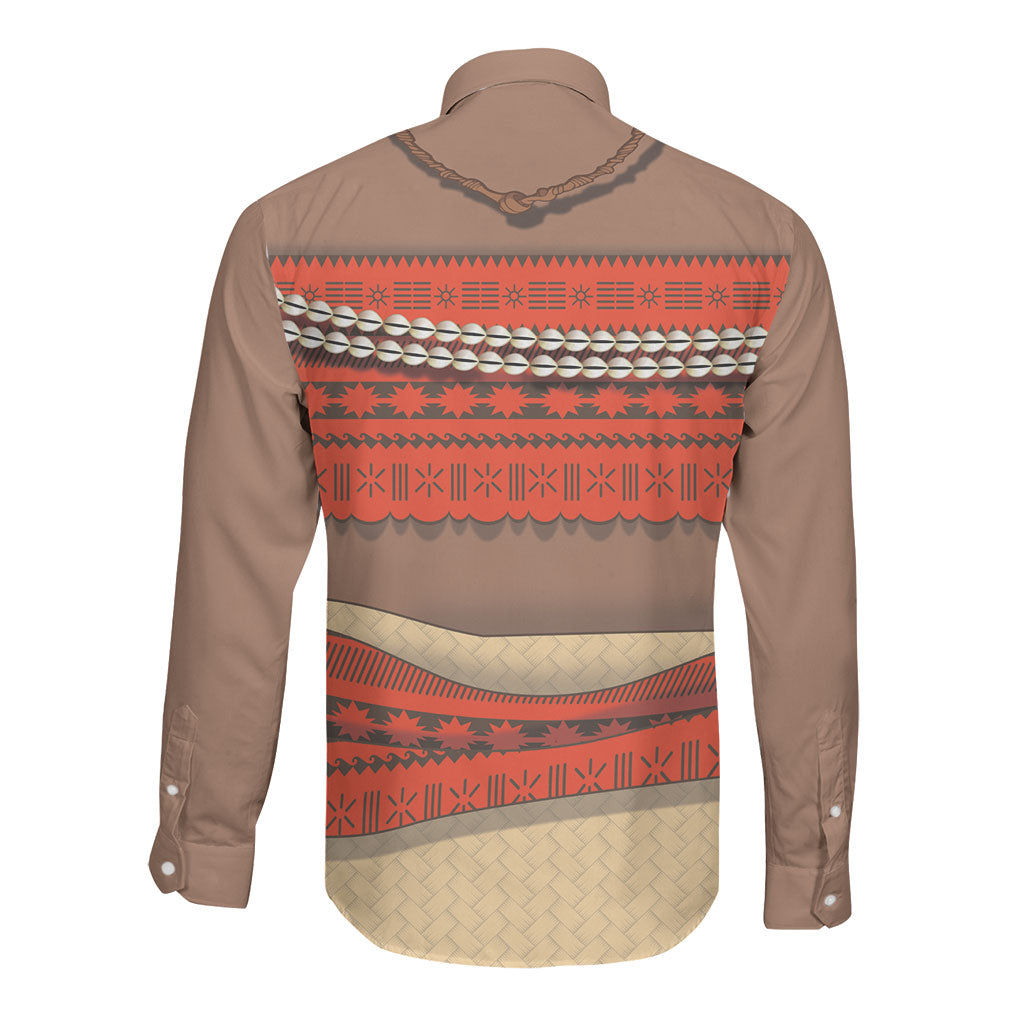 Polynesia Ocean Princess Inspired Cosplay Costume Long Sleeve Button Shirt DT05 - Polynesian Pride
