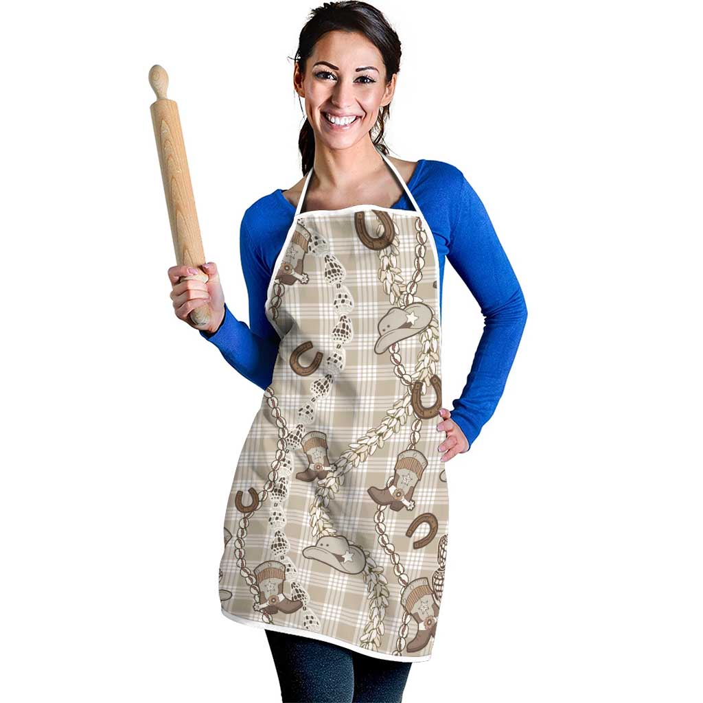 Hawaii Palaka Cowboy Apron Shell Maile Lei With Western Patterns - Polynesian Pride