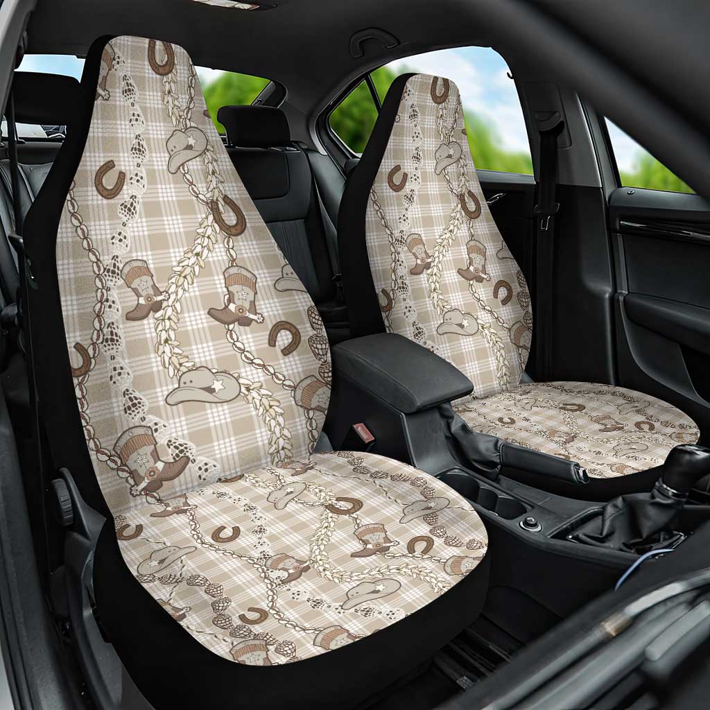 Hawaii Palaka Cowboy Car Seat Cover Shell Maile Lei With Western Patterns - Polynesian Pride