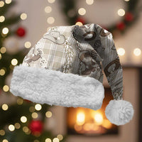 Hawaii Palaka Cowboy Christmas Santa Hat Shell Maile Lei With Western Patterns - Polynesian Pride