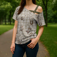 Hawaii Palaka Cowboy Cross Shoulder Shirt Shell Maile Lei With Western Patterns - Polynesian Pride
