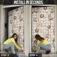 Hawaii Palaka Cowboy Door Cover Shell Maile Lei With Western Patterns - Polynesian Pride