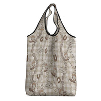 Hawaii Palaka Cowboy Grocery Bag Shell Maile Lei With Western Patterns - Polynesian Pride