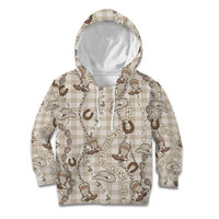 Hawaii Palaka Cowboy Kid Hoodie Shell Maile Lei With Western Patterns - Polynesian Pride
