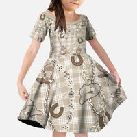 Hawaii Palaka Cowboy Kid Short Sleeve Dress Shell Maile Lei With Western Patterns - Polynesian Pride