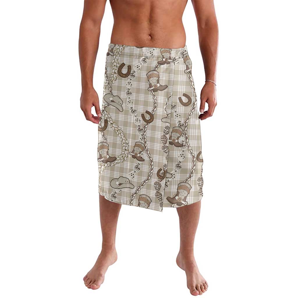 Hawaii Palaka Cowboy Lavalava Shell Maile Lei With Western Patterns - Polynesian Pride
