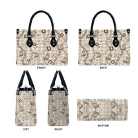 Hawaii Palaka Cowboy Leather Bag Shell Maile Lei With Western Patterns - Polynesian Pride