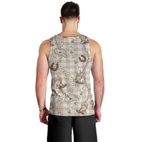 Hawaii Palaka Cowboy Men Tank Top Shell Maile Lei With Western Patterns - Polynesian Pride