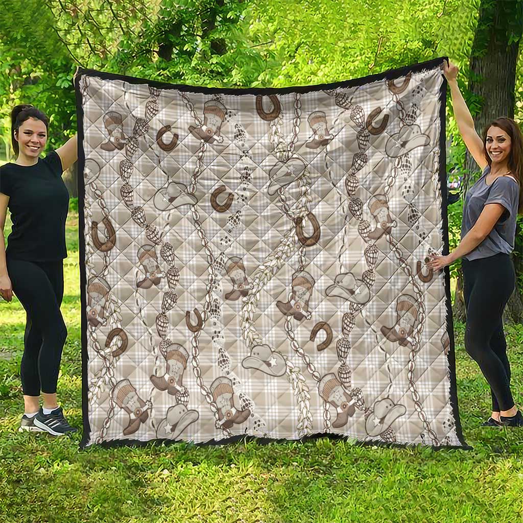 Hawaii Palaka Cowboy Quilt Shell Maile Lei With Western Patterns - Polynesian Pride