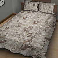 Hawaii Palaka Cowboy Quilt Bed Set Shell Maile Lei With Western Patterns - Polynesian Pride