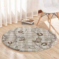 Hawaii Palaka Cowboy Round Carpet Shell Maile Lei With Western Patterns - Polynesian Pride