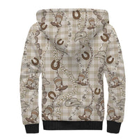 Hawaii Palaka Cowboy Sherpa Hoodie Shell Maile Lei With Western Patterns - Polynesian Pride