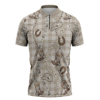 Hawaii Palaka Cowboy Zipper Polo Shirt Shell Maile Lei With Western Patterns - Polynesian Pride