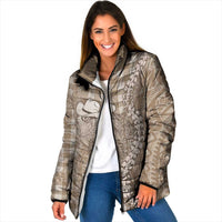 Beige Hawaii Palaka Cowboy Turtle Padded Jacket Hawaiian Paniolo Puakenikeni Maile Lei DT05 Women Beige - Polynesian Pride