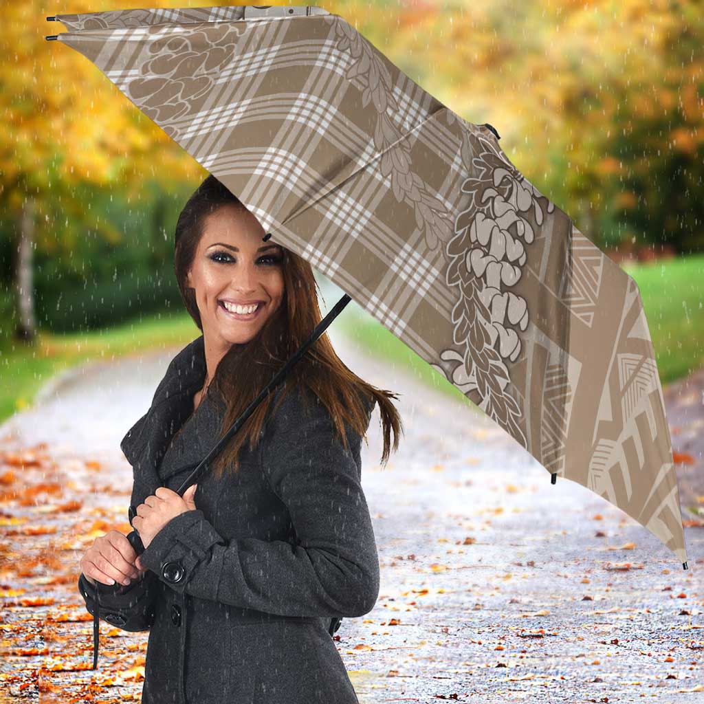 Beige Hawaii Palaka Cowboy Turtle Umbrella Hawaiian Paniolo Puakenikeni Maile Lei - Polynesian Pride