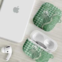Green Hawaii Palaka Cowboy Turtle AirPods Case Hawaiian Paniolo Puakenikeni Maile Lei - Polynesian Pride