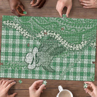 Green Hawaii Palaka Cowboy Turtle Puzzle Hawaiian Paniolo Puakenikeni Maile Lei DT05 - Polynesian Pride