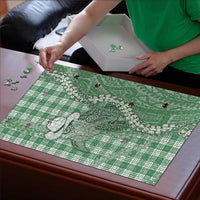 Green Hawaii Palaka Cowboy Turtle Puzzle Hawaiian Paniolo Puakenikeni Maile Lei DT05 - Polynesian Pride