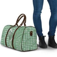 Green Hawaii Palaka Cowboy Turtle Travel Bag Hawaiian Paniolo Puakenikeni Maile Lei - Polynesian Pride