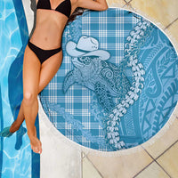 Blue Hawaii Palaka Cowboy Turtle Beach Blanket Hawaiian Paniolo Puakenikeni Maile Lei - Polynesian Pride