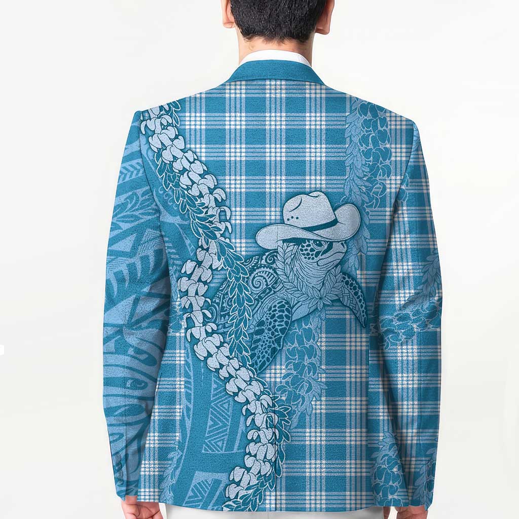 Blue Hawaii Palaka Cowboy Turtle Blazer Hawaiian Paniolo Puakenikeni Maile Lei - Polynesian Pride