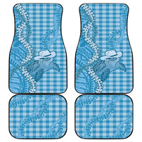 Blue Hawaii Palaka Cowboy Turtle Car Mats Hawaiian Paniolo Puakenikeni Maile Lei - Polynesian Pride