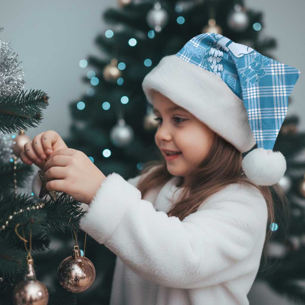 Blue Hawaii Palaka Cowboy Turtle Christmas Santa Hat Hawaiian Paniolo Puakenikeni Maile Lei - Polynesian Pride