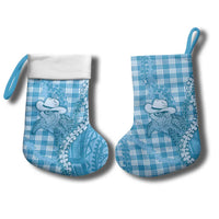 Blue Hawaii Palaka Cowboy Turtle Christmas Stocking Hawaiian Paniolo Puakenikeni Maile Lei - Polynesian Pride