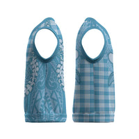 Blue Hawaii Palaka Cowboy Turtle Christmas Knitted V-Neck Vest Hawaiian Paniolo Puakenikeni Maile Lei - Polynesian Pride